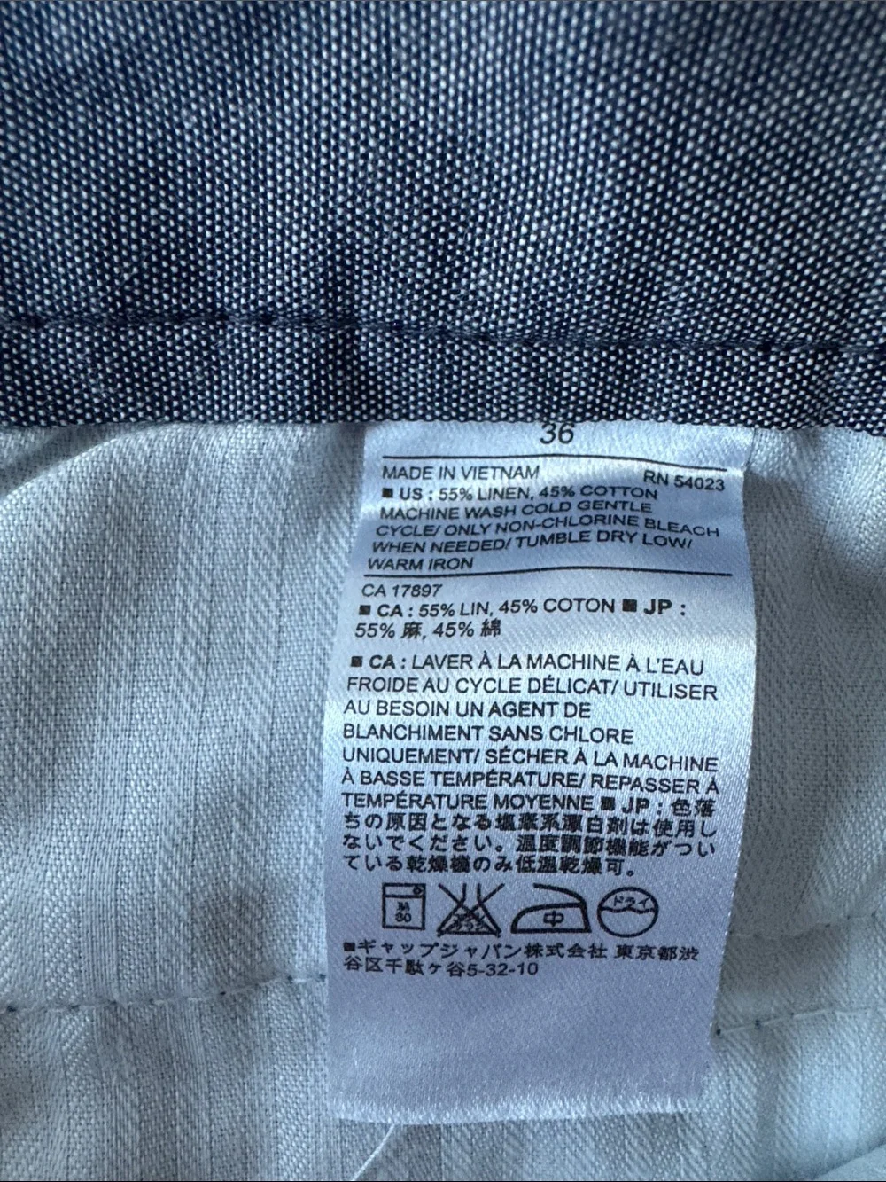 Banana Republic Indigo Chambray Flat-Front Men’s Shorts Size 36